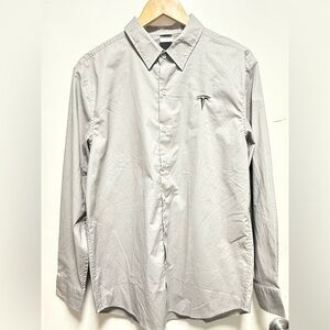 Tesla Light Gray Men's Casual Button Down Shirt